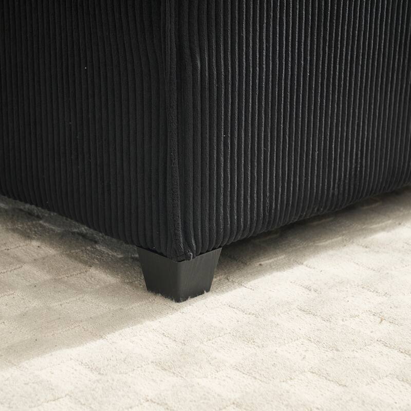 U-Shaped Modular Sectional Sofa, Oversized Corduroy Cloud Couch with Reversible Chaise, Comfy Convertible 6-Seat Corner Couch