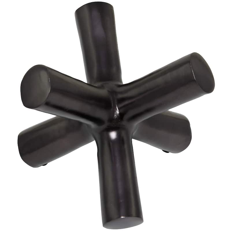 Sleek Aluminum Metal Jack Abstract Sculpture - Gold, Silver, Black