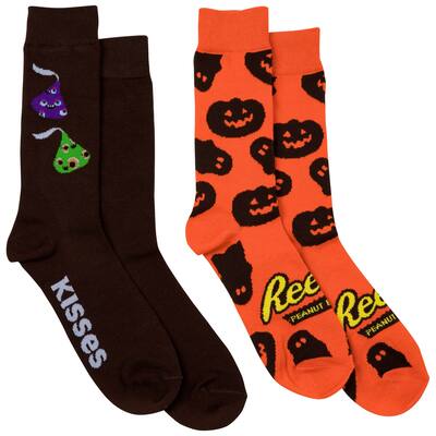 Hersheys Kisses And Reeses Cups Spooky 2Pairs Of Crew Socks