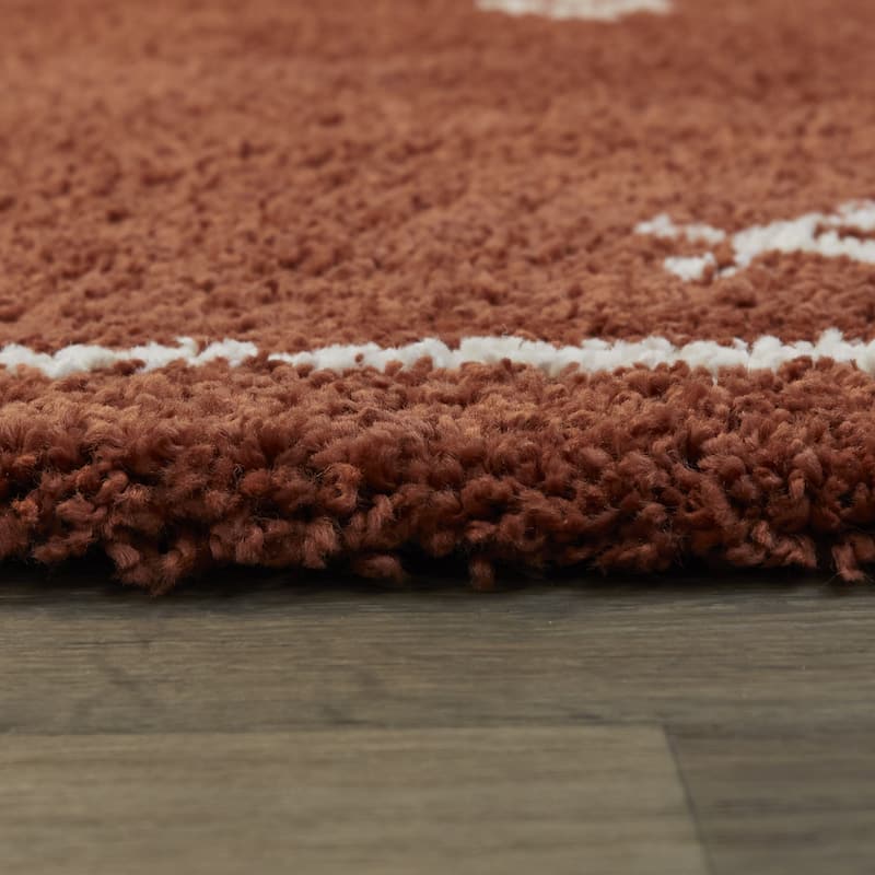 Eila Geometric Southwestern Shag Area Rug