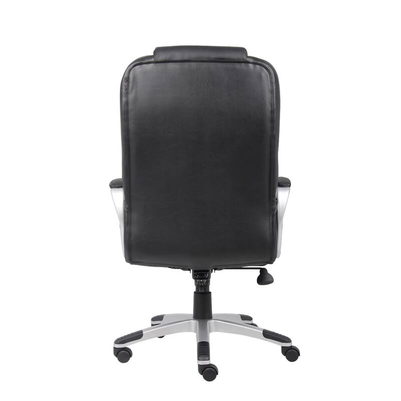 Ziko Swivel Executive Chair with Waterfall Seat, Black Faux Leather
