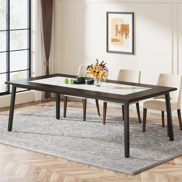 Large Dining Table For 8 - To 10 Person 94In Long Expandable Dinning Kitchen Room Tables 6 8 10 People Seater Extendable Modern Dinner Mesas De Comedor Rectan