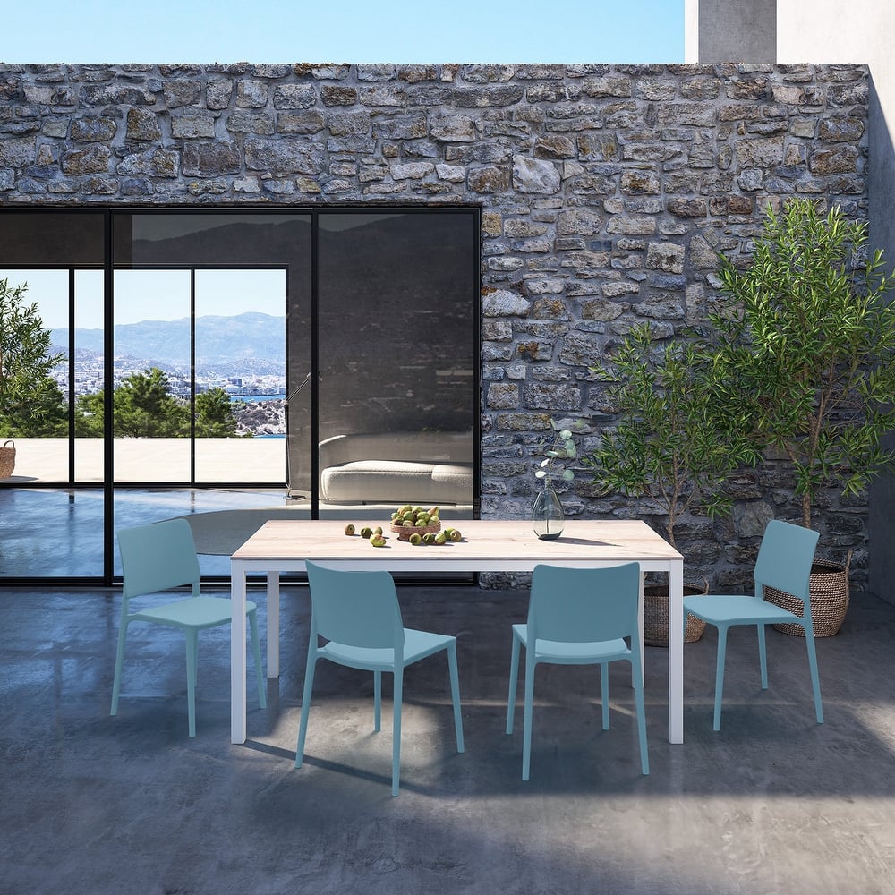 WRGHOME Modern Stacking Patio Dining Side Chair Indoor/Outdoor (Set of 2) - 31.30'' H X 19.29'' W X 21.06'' D