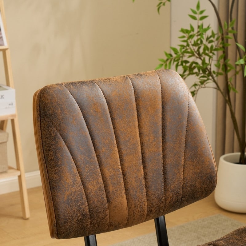 PU Trapezoid Curved Back Swivel Office Chair
