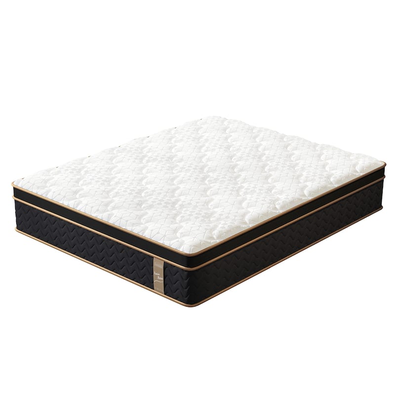 10" King Plush Hybrid Mattresses with Independently Encased Coils & Gel Memory Foam, Fiberglass-Free - King
