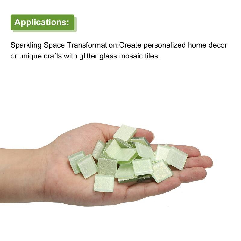 Mosaic Tiles, Glass Tiles 2 x 2cm for DIY Crafts, 50pcs 200g