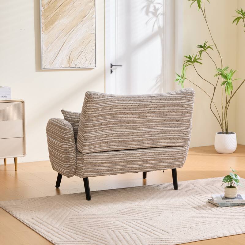 Modern style two-seater sofa with ultra-comfortable armrests, armrest pillows, and storage pockets, deep-seated 2-seater sofa