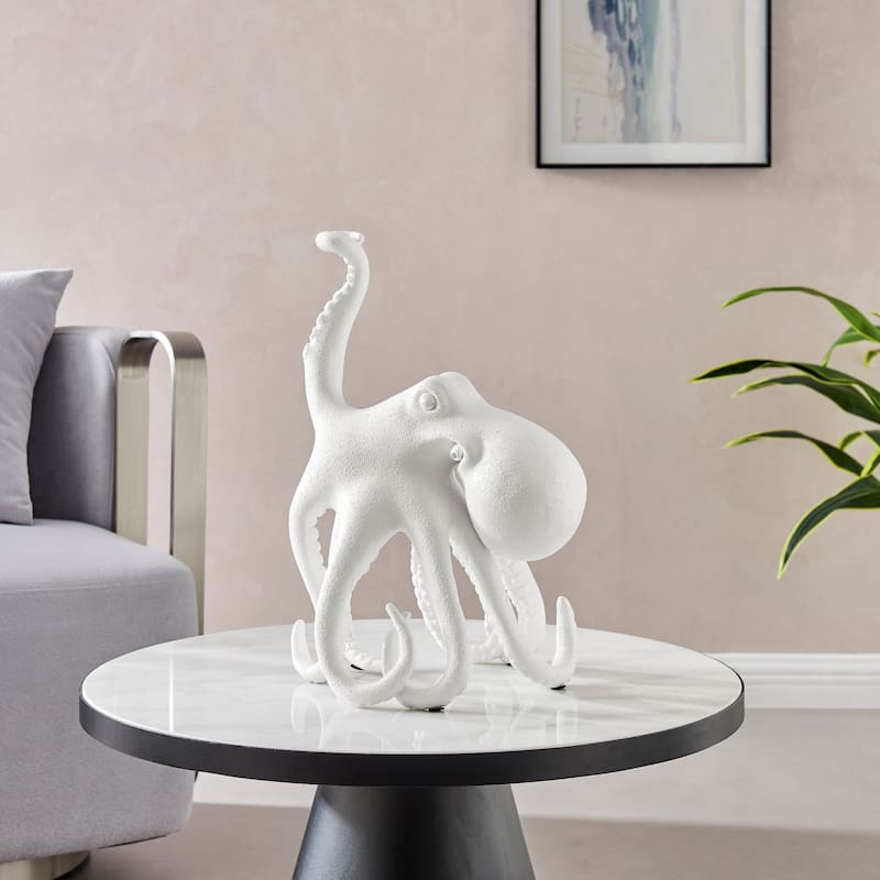 Sugvar the Octopus Resin Handmade Sculpture - White