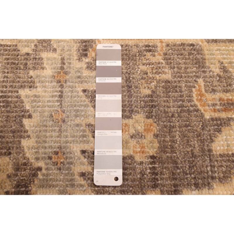 ECARPETGALLERY Hand-knotted Kavya Oushak Dark Grey, Taupe Wool Rug - 9'0 x 11'11