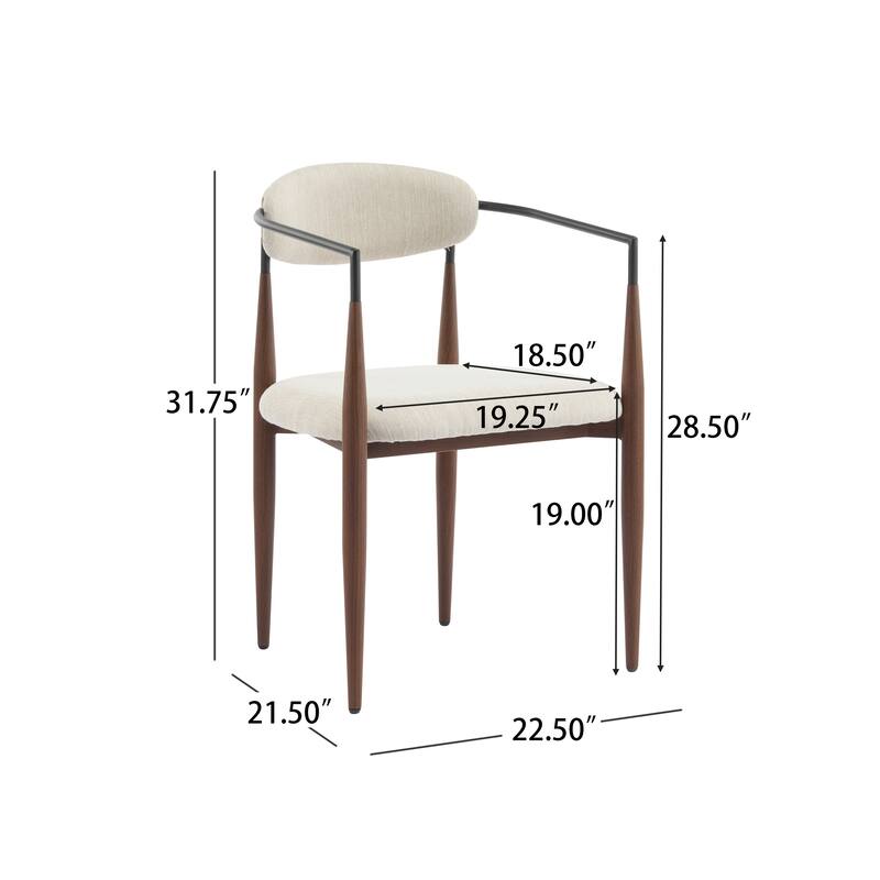 Modern Industrial Elmore Upholstered Dining Chairs (Set of 2) with Iron Frame by Christopher Knight Home