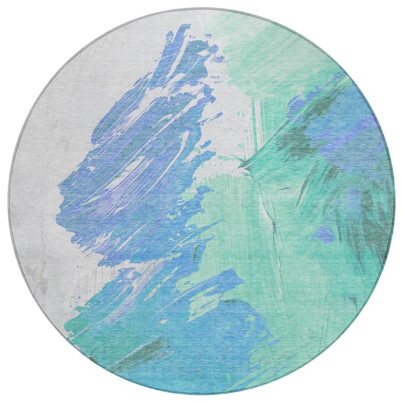 HomeRoots Abstract Transitional Rectangle Outdoor Rug
