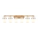 preview thumbnail 23 of 28, Innovations Lighting Pilaster II Cylinder - 6 Light 7" Wall-Mounted Bath Vanity Light Brushed Brass/Matte White