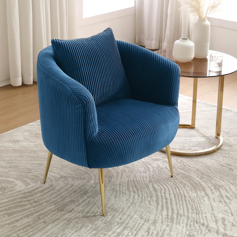 Art Leon Modern Velvet Accent Barrel Chair
