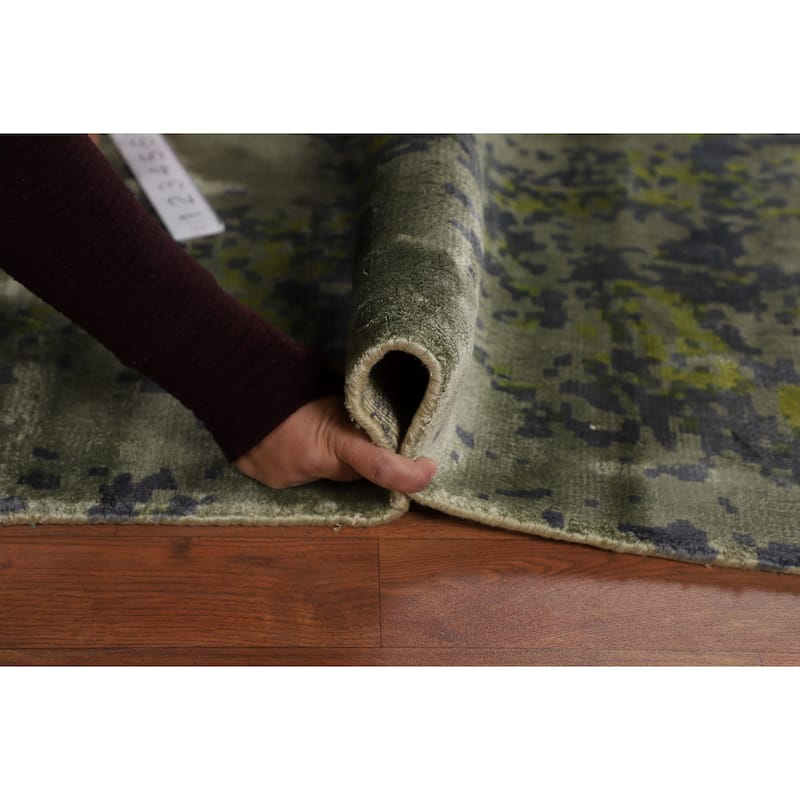 All-Over Abstract Oriental Area Rug Hand-Knotted Wool Carpet - 6'7"x 9'8"