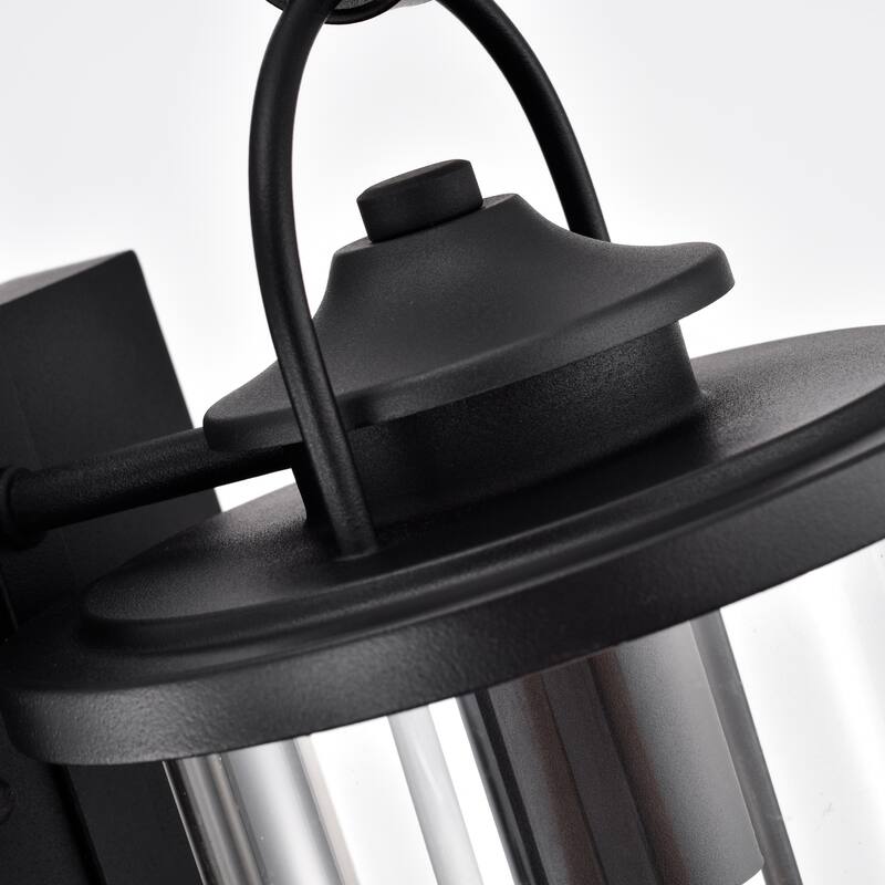 1-light Textured Black Outdoor Wall Lantern