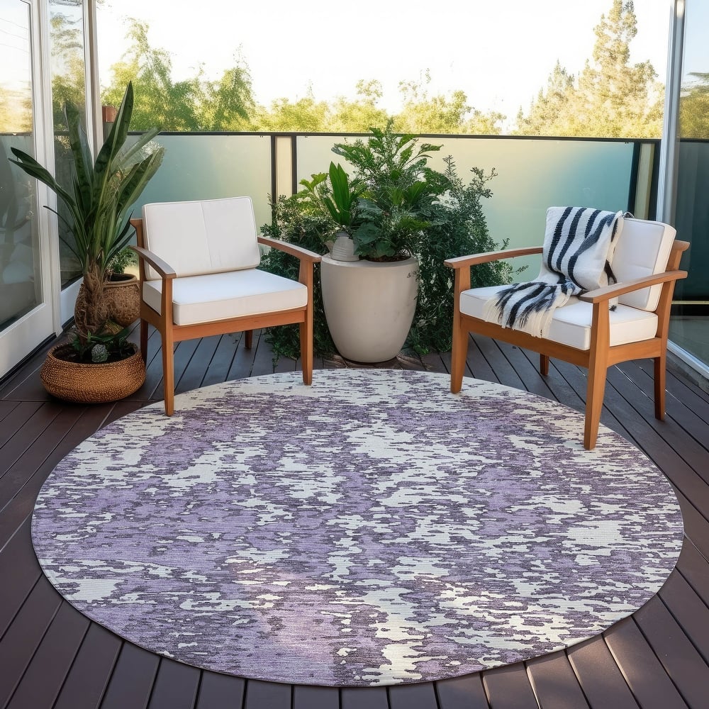 Machine Washable Indoor/ Outdoor Abstract Pixels Chantille Rug