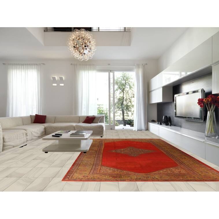 Pre-1900 Antique Sultanabad Persian Large Rug Hand-Knotted Wool Carpet - 9'8"x 16'7"