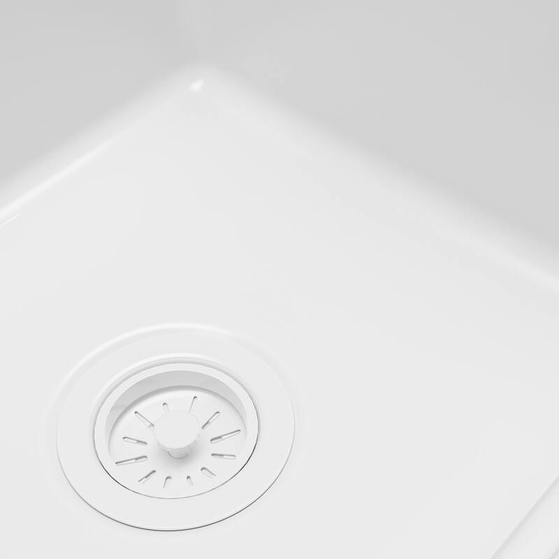 Karran 33" Double Bowl Workstation Fireclay Kitchen Sink with Reversible Fluted Apron Front