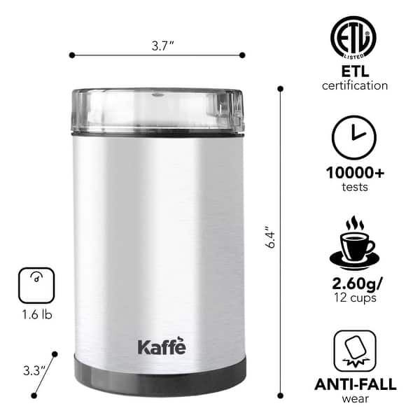 3 oz. Stainless Steel Electric Coffee Grinder with Easy On/Off Button (Cleaning Brush Included) 3 oz. Stainless Steel Electric Coffee Grinder with Easy On/Off Button (Cleaning Brush Included)