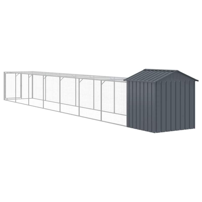 vidaXL Chicken Cage with Run Light Gray/Anthracite multisize Galvanized Steel