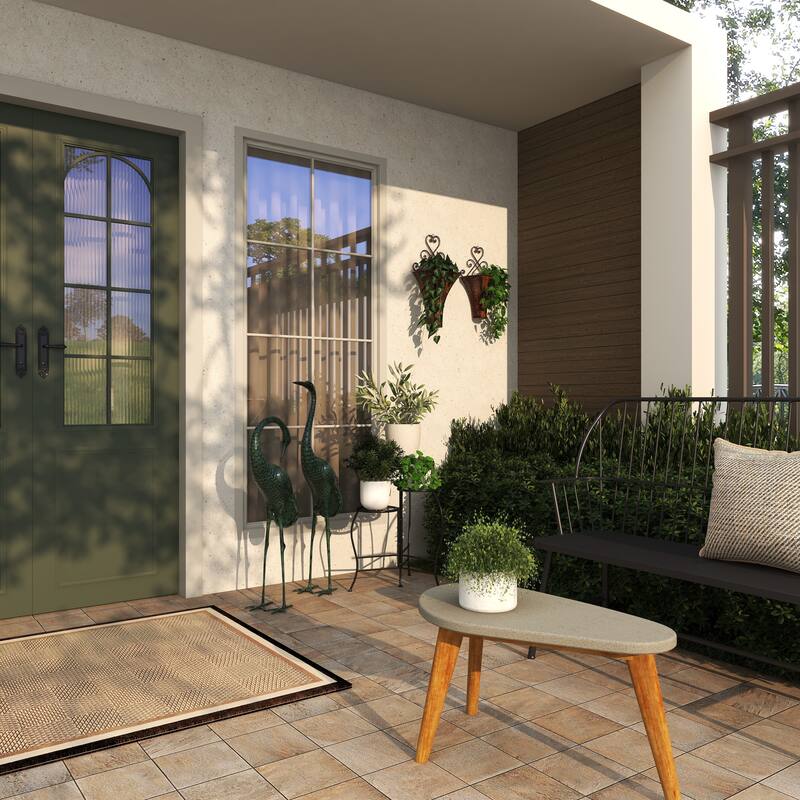 Brown Metal Indoor Outdoor Weathered Hanging Scroll Indoor Outdoor Wall Planter with Fleur-De-Lis Accent (Set of 2)