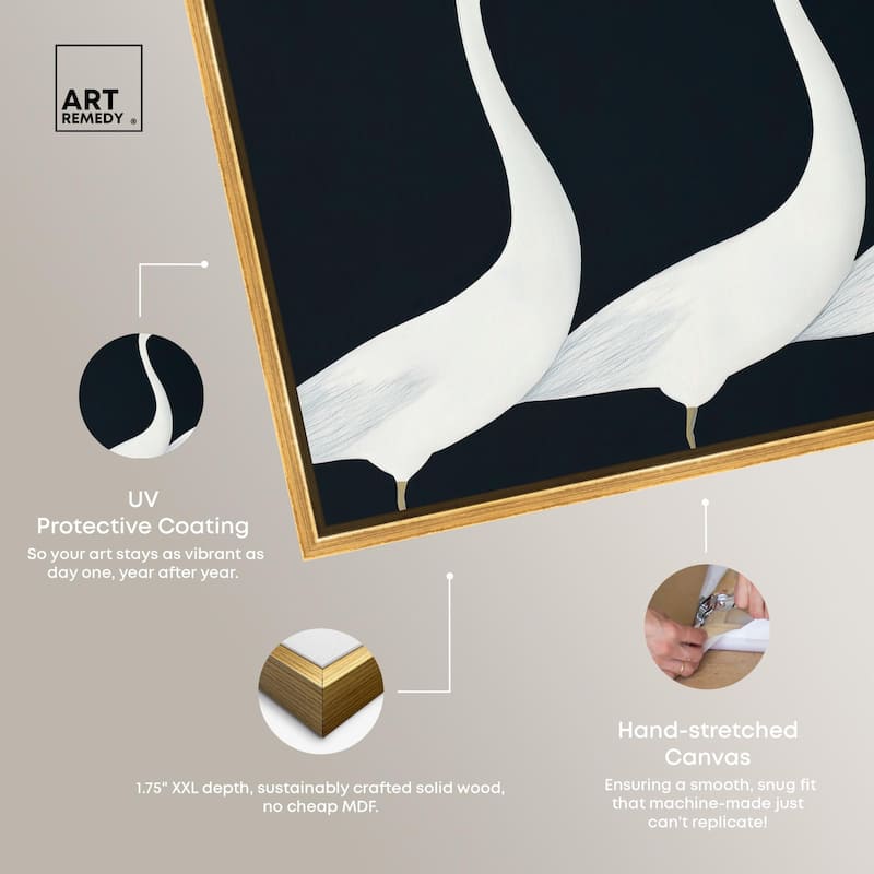 Trio of Swans Canvas by Art Remedy