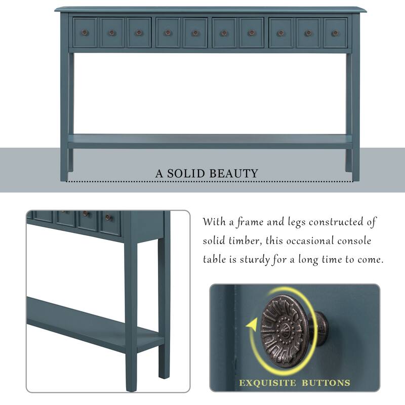 Multi-drawer entry console table