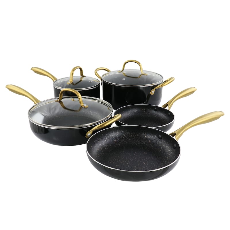 Gibson Home Ellsworth 12 Piece Aluminum Nonstick Cookware Set - Yellow - 12 Piece