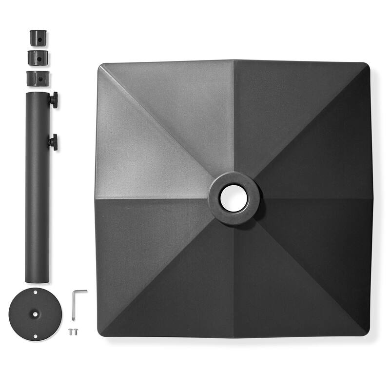 Fillable Mobile Umbrella Base Stand w Wheels for Patio Lawn Deck - 24"