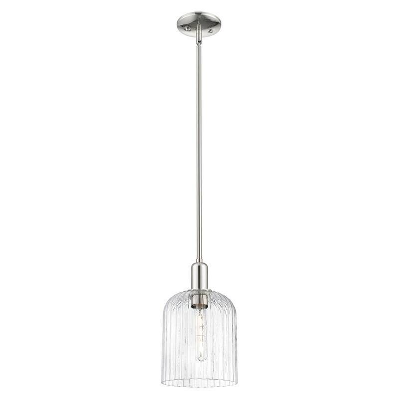Innovations Lighting Endless Possibilities Arcadia - Bridal Veil - 1 Light 8" Stem Hung Mini Pendant - Clear Shade/Polished Nickel