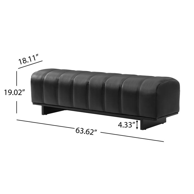 Christopher Knight Home - Modern Upholstered Dining Bench with Faux Fur Tufted Seating