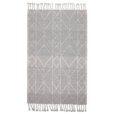 ECARPETGALLERY Braid weave Sienna Grey Wool Rug - 5'0 x 7'11