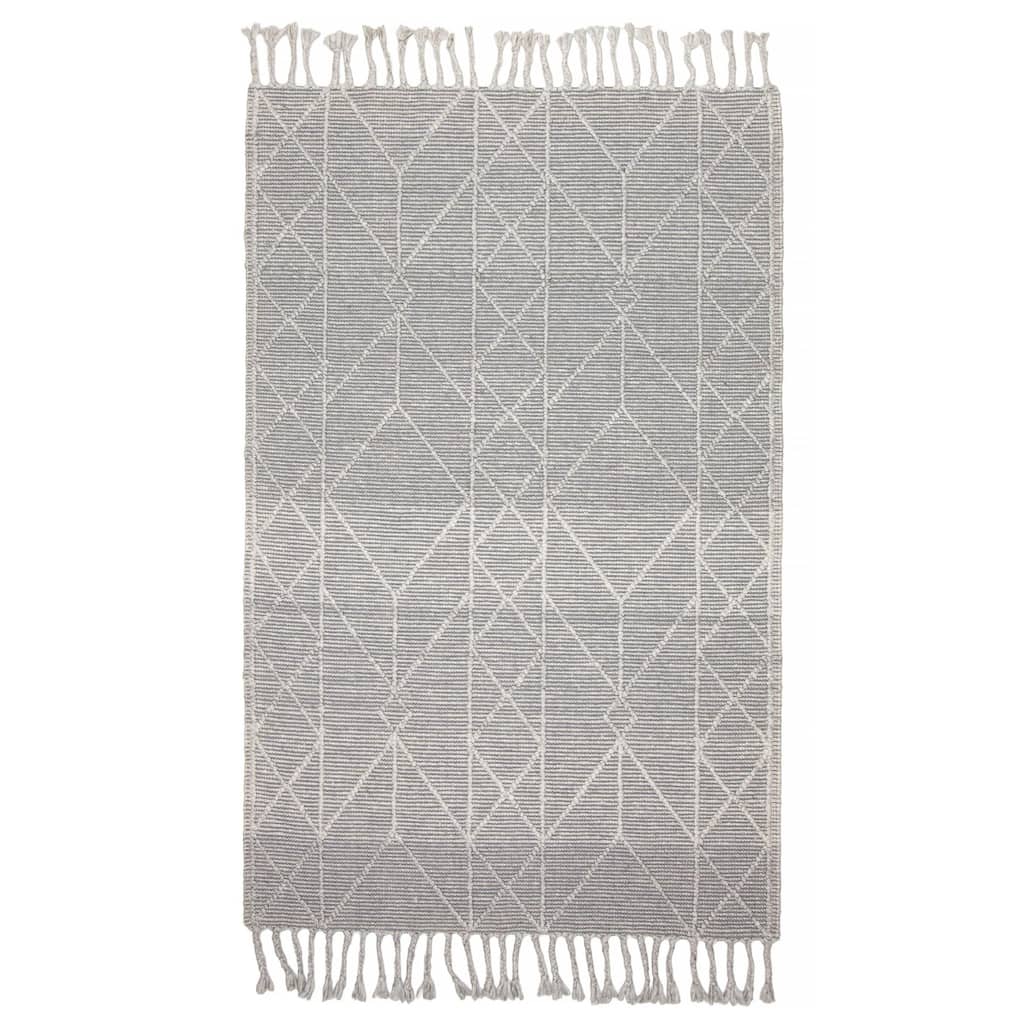 ECARPETGALLERY Braid weave Sienna Grey Wool Rug - 5'0 x 7'11