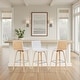 preview thumbnail 47 of 120, Skara Swivel Bar Stool, Upholstered Bar Height Chair with Bentwood Frame