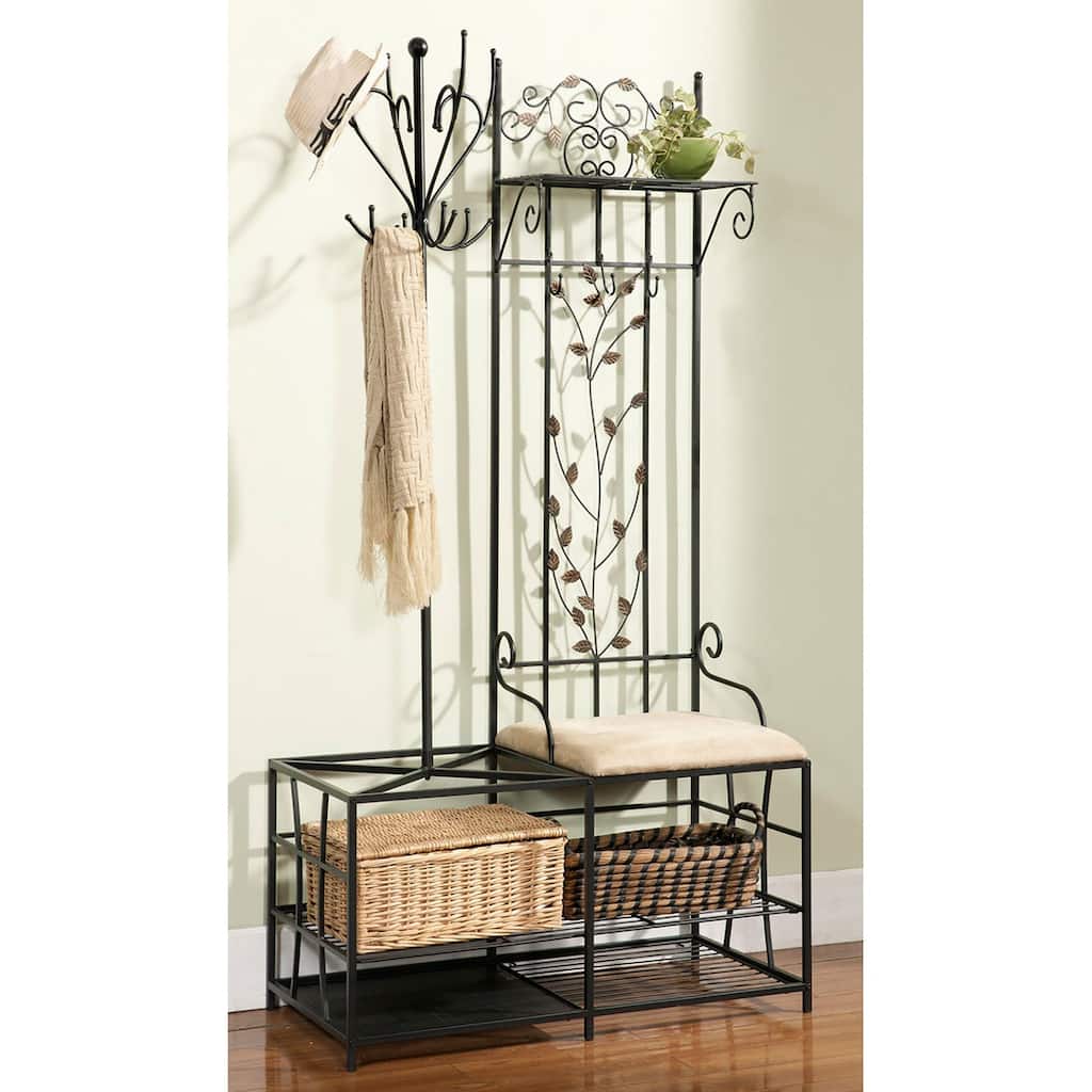 Copper Grove Foxtail Coat Rack and Bench with Storage