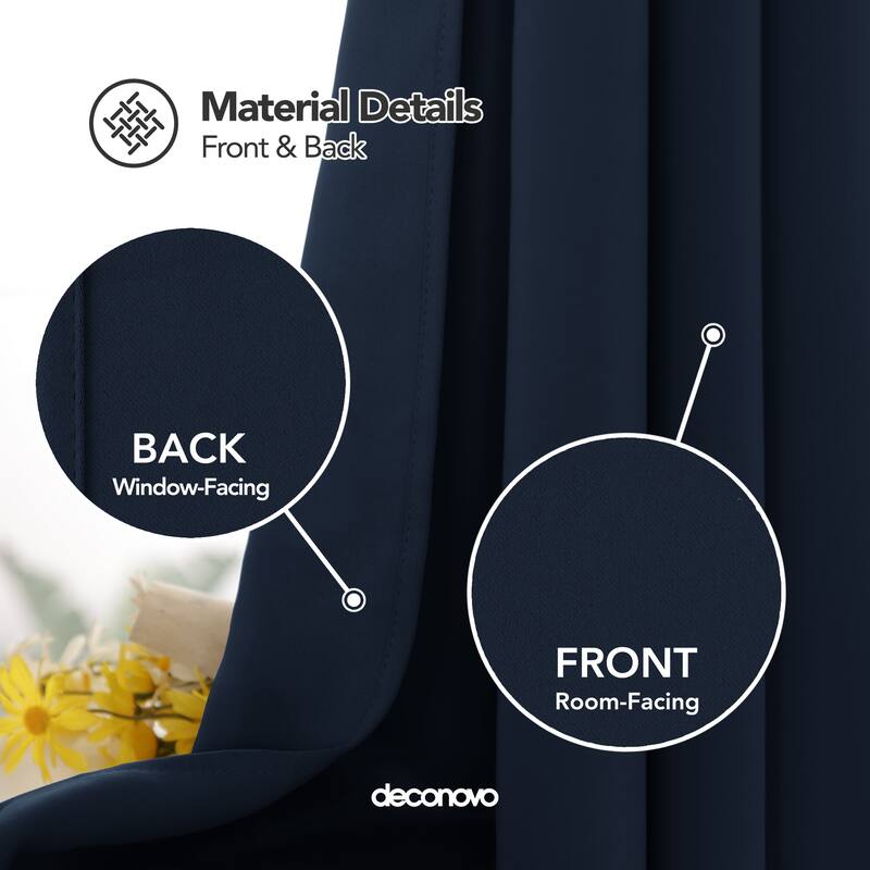 Deconovo Square Grommet Curtain Panel Pair(2 Panel)