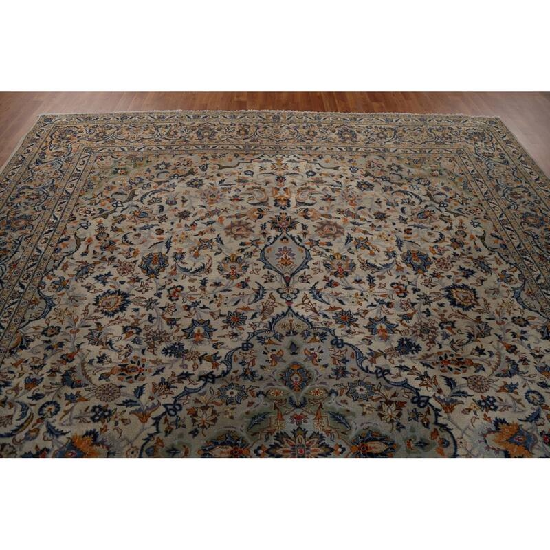 Kashan Persian Traditional Floral Area Rug Hand-knotted Wool Carpet - 9'8" x 12'8"