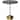 LeisureMod Verve 27" Bar Dining Table with Sintered Stone Round Top in Gold Steel, Gold Marbleized