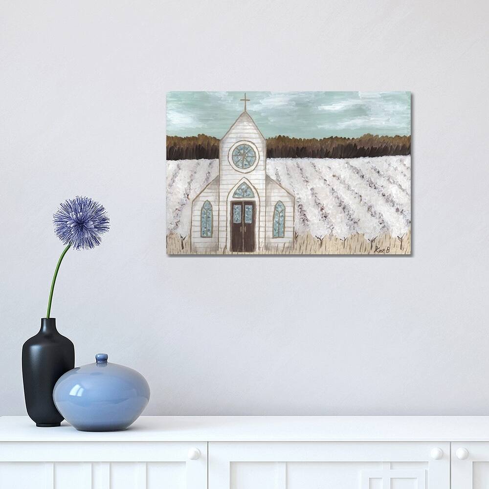 iCanvas "Farm Sketch Church Landscape" by Kathleen Bryan Canvas Print