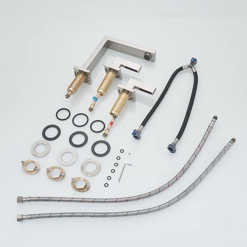 WIZ 8 in. Widespread Double Handle Bathroom Faucet With Pop-up Drain