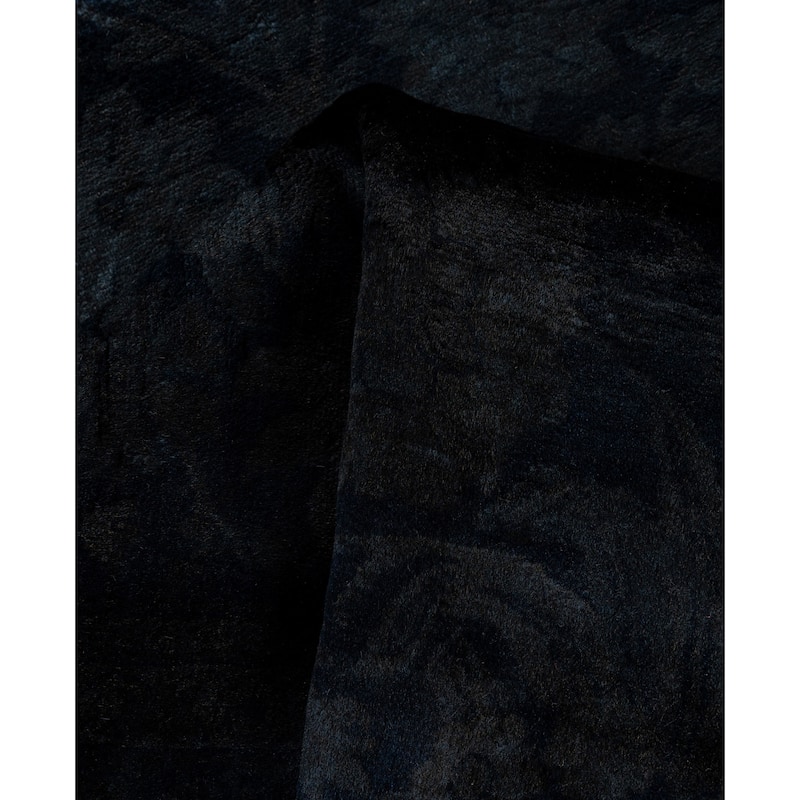 Overdyed One-of-a-Kind Hand-Knotted Area Rug - Black - 4' 3" x 6' 1"