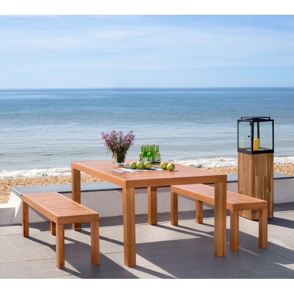 slide 2 of 7, SAFAVIEH Outdoor Living Dario 3-Piece Dining Set - 59"W x 32"D x 30"H
