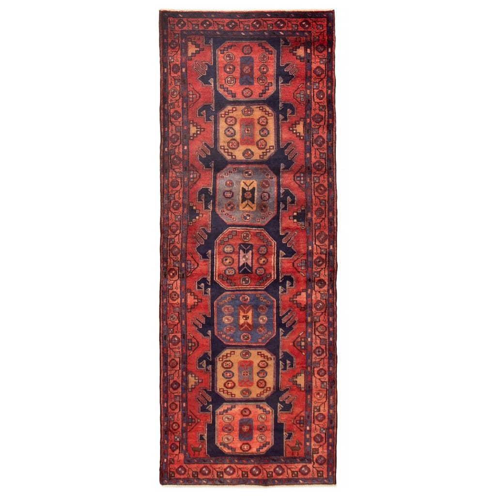 ECARPETGALLERY Hand-knotted Anadol Red Wool Rug - 3'5 x 9'1