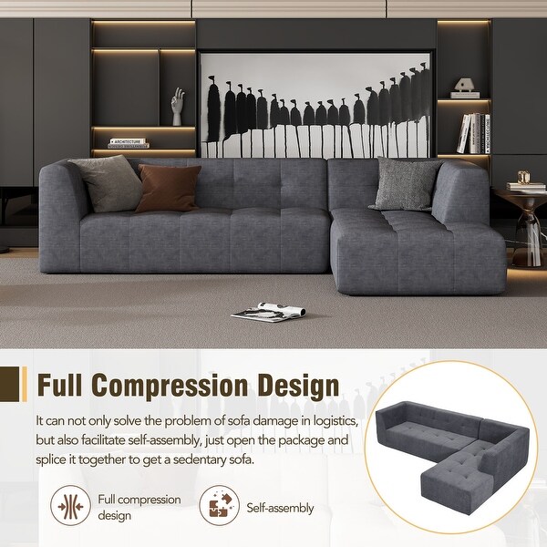 110.2'' Modular Combination Upholstered Sofa Set,2 Pcs Free