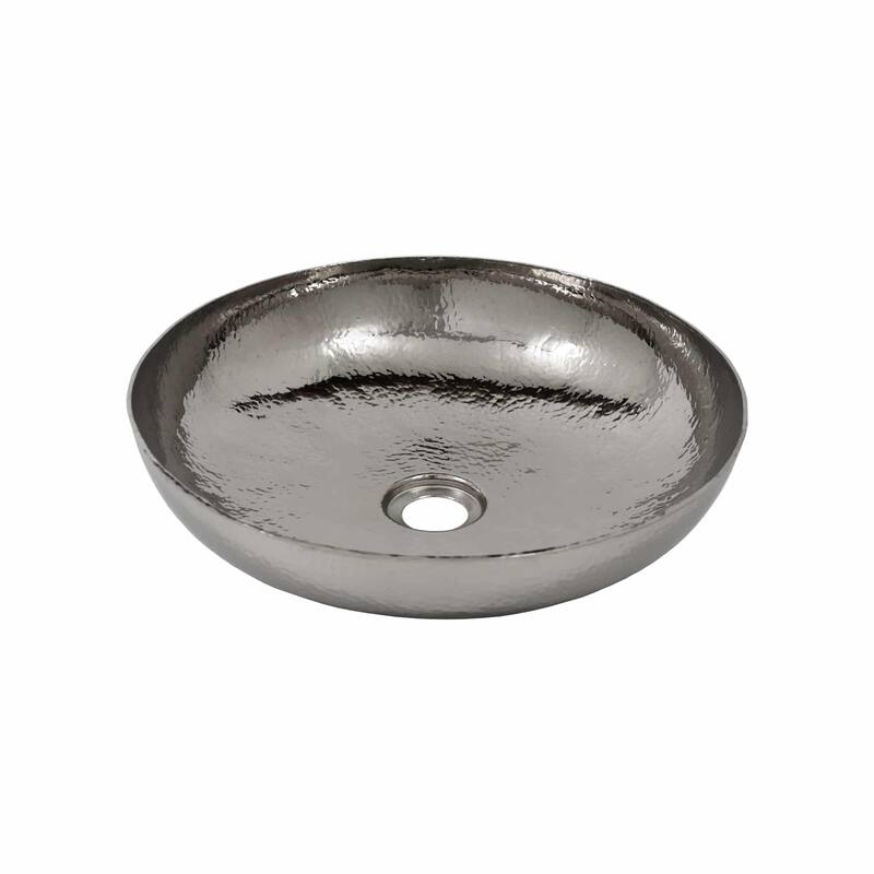 Maestro Sonata Petit Hand Hammered Copper Vessel Bathroom Sink - Polished Nickel