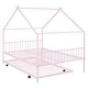 preview thumbnail 43 of 81, Metal house bed with trundle