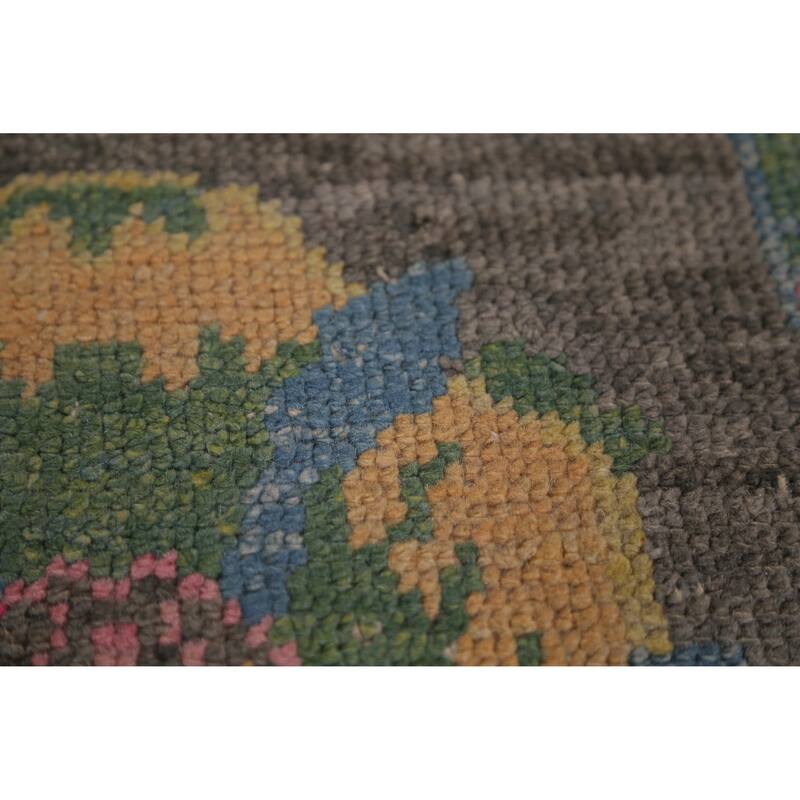 Hand Knotted Oriental 100% Wool Carpet Transitional All-Over Greys & Charcoal Oushak Area Rug - 13' 10'' X 10' 3''