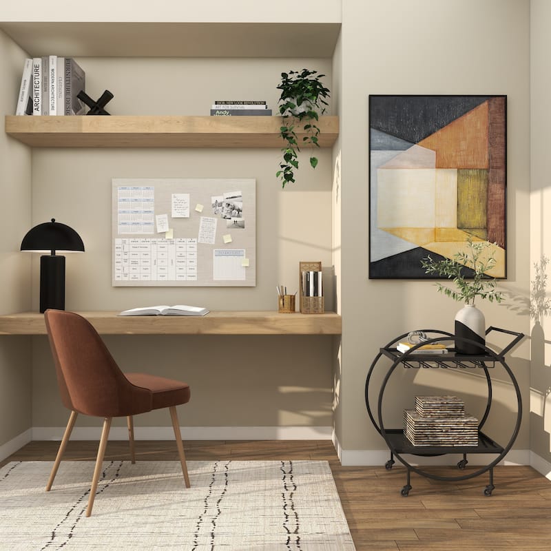 Metal Contemporary Bar Cart with Wheels