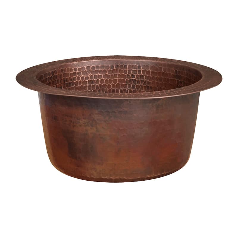 10-in Round Hammered Copper Bar Sink w/ 2-in Drain Opening (BR10DB2)