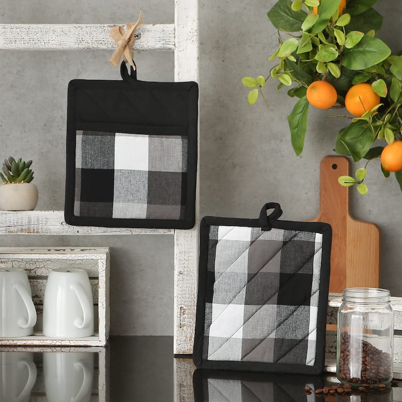 DII Tri Color Check Potholder (Set of 2)